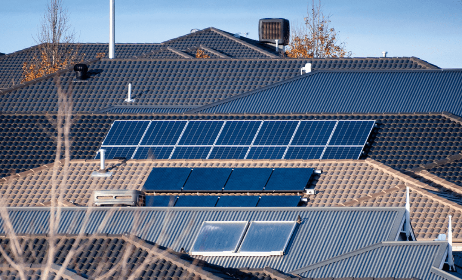 Houses with solar panels
