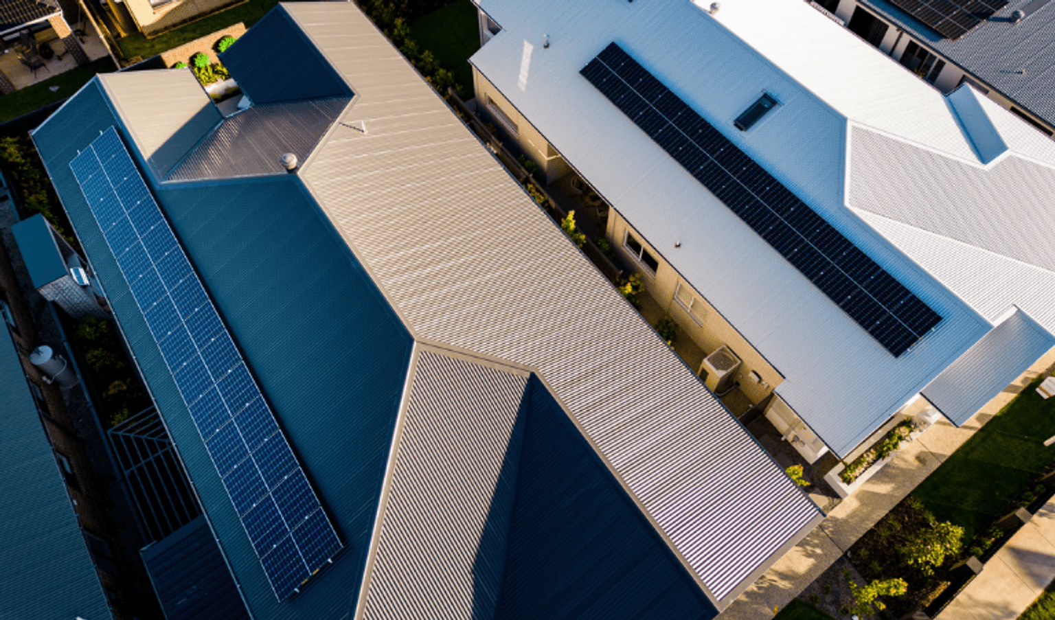 solar panels on the grey colour roof