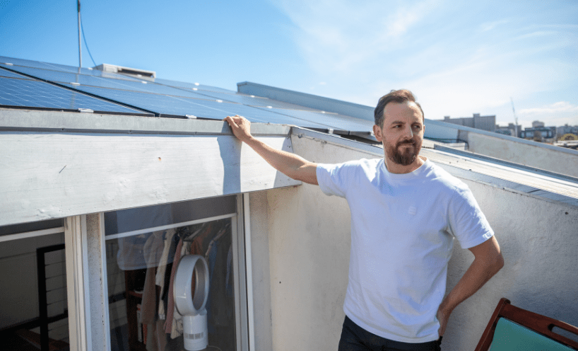Josh, a resident in the Fitzroy building.